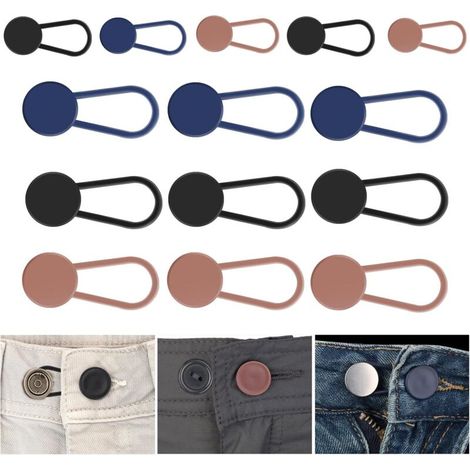 15 Rallonges de bouton de Pantalon, Elargisseur pantalon, Extension de Bouton, Rallonges de Taille élastiques, Rallonge pantalon pour Jeans Pantalon chemise, robe, pantalon-DOU