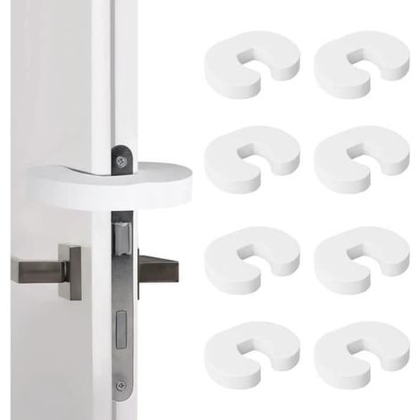 SABIR-Butée de porte pour bébé, lot de 8. Cale anti-pincement pour fenêtres de sécurité, butée de porte en mousse absorbant les chocs, protection des doigts (1/4)