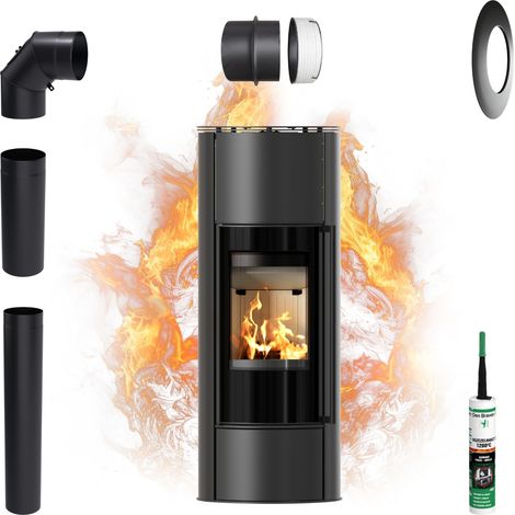 Freistehender Kaminofen KRATKI ERIK High 5,5 kW Ø150 Ökodesign Set (1/5)
