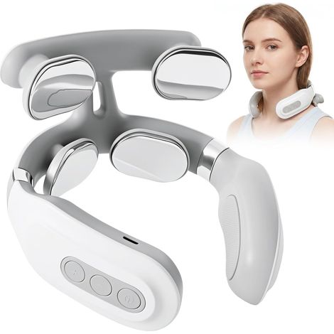 Appareil de massage de la nuque portable avec chaleur, 6 modes, 20 niveaux d'intensité, massage électrique du cou pour voyage, bureau, maison (1/5)