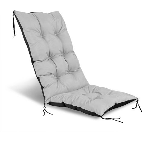 Cojín de jardín de 50x50x80 cm para silla, impermeable, gris claro.