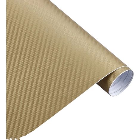 Lámina de vinilo, material de PVC duradero, fácil aplicación, color dorado, 50 x 300 cm. (1/2)