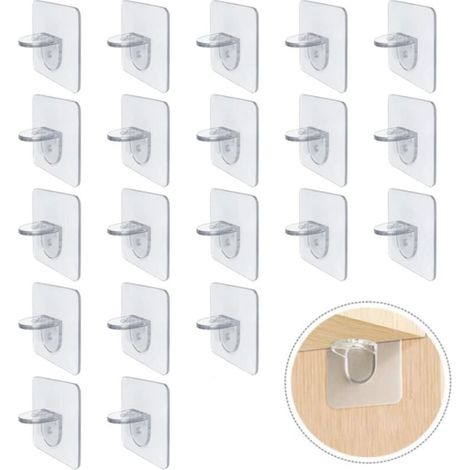 AquaForge 20-Piece Self-Adhesive Shelf Bracket Kit for Removable Furniture (1/5)