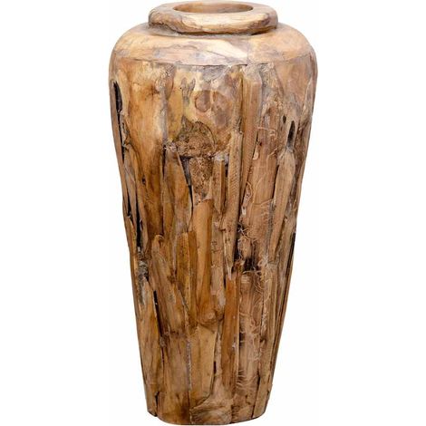 Vase de décoration 40 x 80 cm Bois de teck solide CFW115685 (1/5)