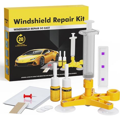 Auto-Windschutzscheiben-Reparaturset, inklusive einer Typ-C-Härtungslampe zur schnellen Reparatur von Rissen, Absplitterungen und Kratzern unsichtbare Glasreparaturflüssigkeit Werkzeuge für die Auto-W (1/5)
