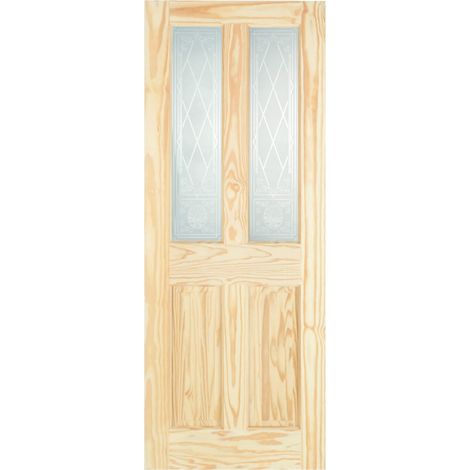 Skipton Glazed Clear Pine 4 Panel Internal Door - 1981 x 762mm