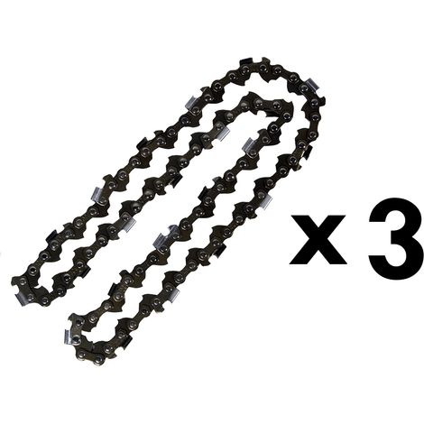 Gt Garden – Lot de 3 chaînes 44 maillons pour outil de jardin multifonction – Adaptées pour guide 12 pouces – Pas de chaîne 3/8' – Largeur de jauge 1.3 mm