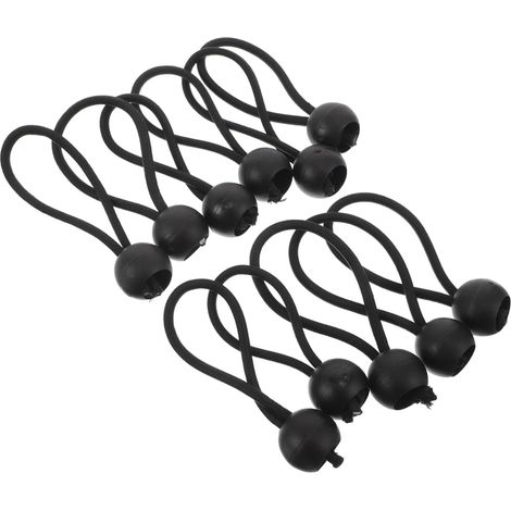 Lote de 20 cordones elásticos de 4 mm de diámetro y 10 cm de longitud, para asegurar tiendas de campaña y lonas. (1/5)