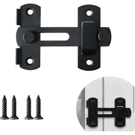 Türriegel Edelstahl,10X7 CM Edelstahl Tür Riegel,Türriegel Schwarz,Schieberiegel aus Edelstahl mit Schrauben Schiebeschloss,Flip Latch Klein Türriegel Antik Türverriegelung für Türen, Fenster (1/5)