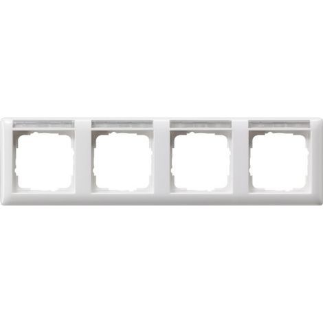 GIRA 109403 CADRE DE FINITION 4 VOIES INSCRIPTIBLE, HORIZONTALE, BLANC BRILLANT (1/3)