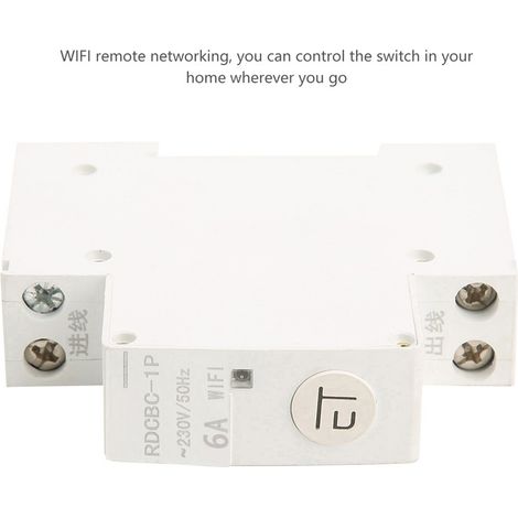 Boîtier de distribution avec disjoncteur intelligent WiFi AC230V, commande à distance par téléphone mobile et minuterie vocale 1P 6A (1/4)