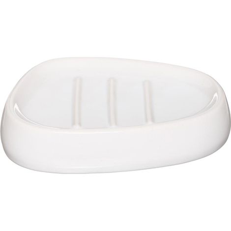 Porte Savon Galet 12cm Blanc (1/2)