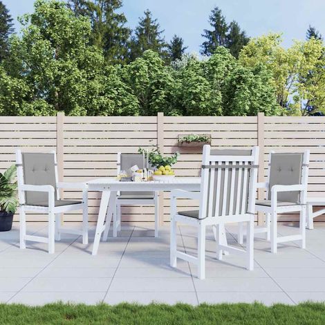 vidaXL Cojín silla jardín respaldo bajo 4 uds tela Oxford gris (1/5)