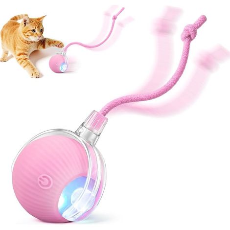 Jouet interactif pour chats et chiens, 3 modes réglables, avec fonction réveil (rose) (1/5)