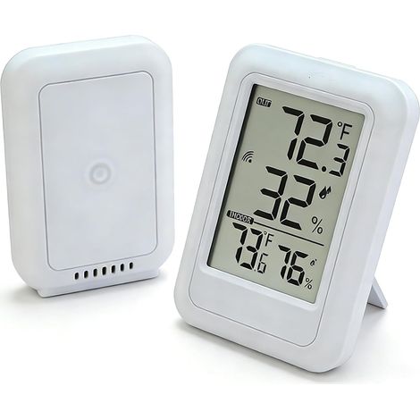Thermomètre hygromètre sans fil avec capteur, moniteur de température et d'humidité, enregistrement max/min, commutation ℃/℉, portée de 100 m, pour la maison, le bureau, la serre, la chambre d'enfant (1/5)