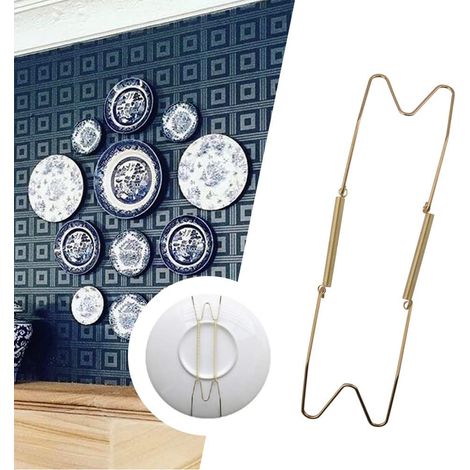 Lot de crochets muraux, acier inoxydable, ressort extensible, support assiette décorative, intérieur