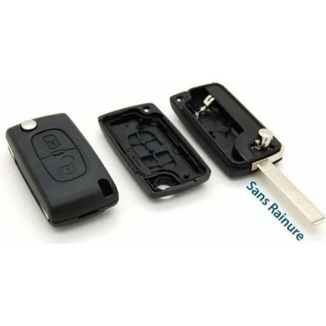 Coque clé plip télécommande 2 boutons Citroen C1 C2 C3 C4 C5 sans rainure,CE0536 HU83