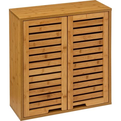 Bambusregal mit Regalböden für Badesaal, skandinavischer Stil zum Aufhängen Badschrank - 5five Simply Smart