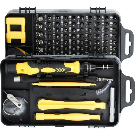 Schraubendreher-Set aus Kohlenstoffstahl, Mehrzweck-Werkzeugset für die elektronische Demontage und Reparatur von Uhren und Mobiltelefonen, Gelb (1/5)
