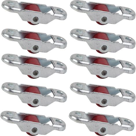10 Stück Schiebetür- und Fensterrollen, geräuscharm, aus Kunststoff, Einzelrad, mit Sockel, 12 mm