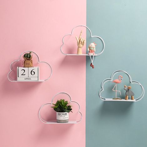 Nordisches Wandregal aus Eisen in Wolkenform, Hängeampel, Wandaufbewahrung im skandinavischen Design (1/5)