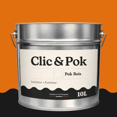 Peinture Bois Extérieur – POK BOIS - 10L - RAL 2011 - Orangé foncé- Résistante aux intempéries - Ne s'écaille pas (1/4)