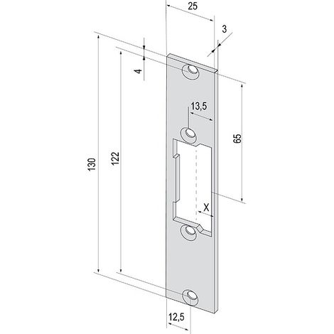 Têtière de gâche électrique 688 simple fermée pour Profix 2 - EFF EFF