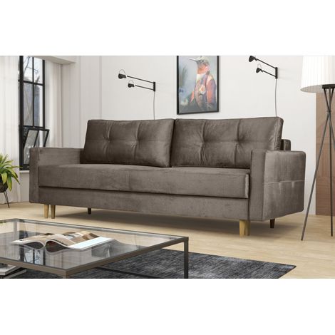 Modernes Sofa Floro - 3-Sitzer mit Schlaffunktion Schokolade (1/4)