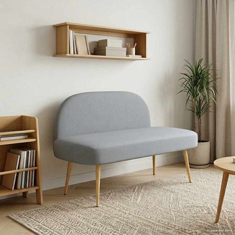 vidaXL  Upholstered Bench with Backrest  Light Grey 110 x 60 x 76 cm