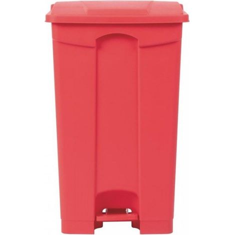 Poubelle à pédale 87 Litres en plastique rouge (1/5)