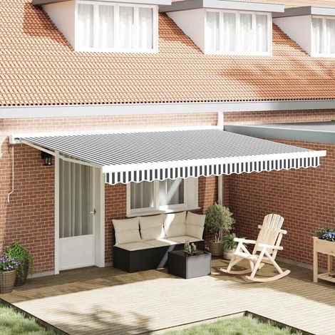 Maison Exclusive - Tenda Retrattile Antracite e Bianca 4,5x3 m Tessuto e Alluminio