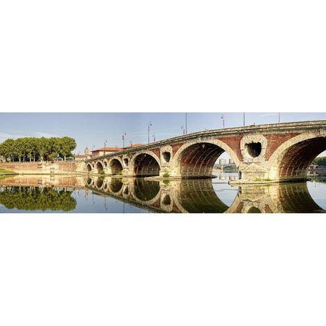 Tableau sur toile pont neuf Toulouse 30x97 cm - Impression sur Toile Murale Décorative - Image imprimée en HD sur Toile - Toile sur Châssis en Bois FSC - Fabriqué en France (1/4)