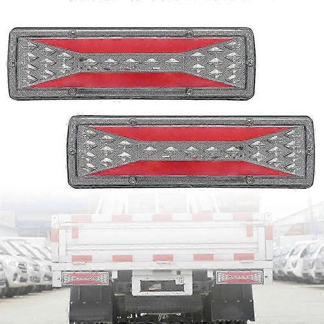 Lot de 2 feux arrière LED étanches 12 V pour remorque, camion, bateau, camping-car, caravane, fourgonnette, feux de direction, de freinage, de recul, de signalisation et de brouillard - YuJia, modèle (1/5)