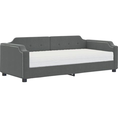 Maison Exclusive - Tagesbett mit Matratze Dunkelgrau 80x200 cm St