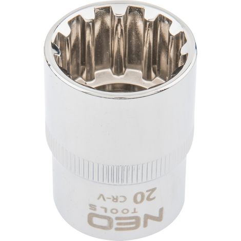 Douille cannelée 1/2", 20 mm (1/2)