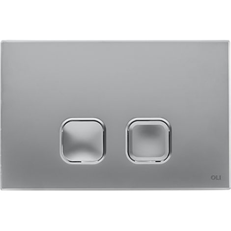 Oli Bouton de chasse d'eau Plain - Chromé Mat - Design Minimaliste - Économie d'eau et Durabilité (1/2)