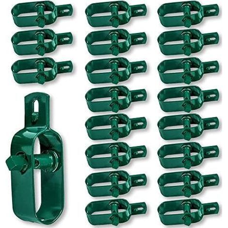 20 Pièces Tendeur Grillage 2 95MM, Tendeur de Clôture, Tendeurs à Fil Barbelé, Kit de Connecteurs Tendeur de Corde pour Fil de Tension (Vert) (1/5)