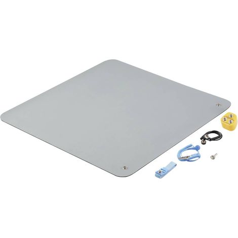 TRU COMPONENTS TC-12356316 Set de tapis antistatique (ESD) gris (L x l x H) 550 x 550 x 2 mm 1 set (1/5)