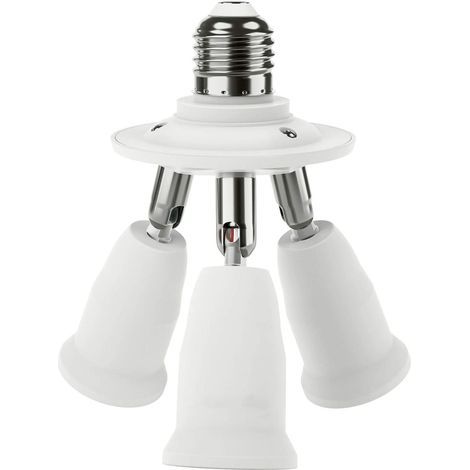 3 en 1 Adaptador de enchufe E27, lámpara LED estándar E27, soporte convertidor, candelabro con portalámparas ajustable de 360 grados a 180 ° (1/5)