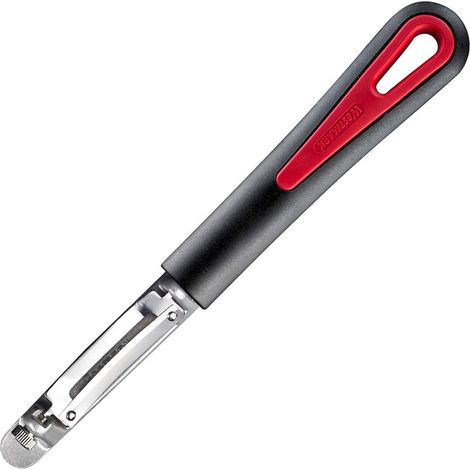 Westmark Pelaverdure, Pelapatate, Pela-mela, Pomfix Gallant, Lama in acciaio inox, Colore: Nero/Rosso, 29452270 (1/4)