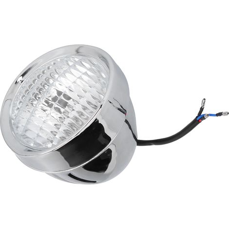 Phare de moto rétro 4 pouces 12V haute luminosité chromé universel avant (1/5)