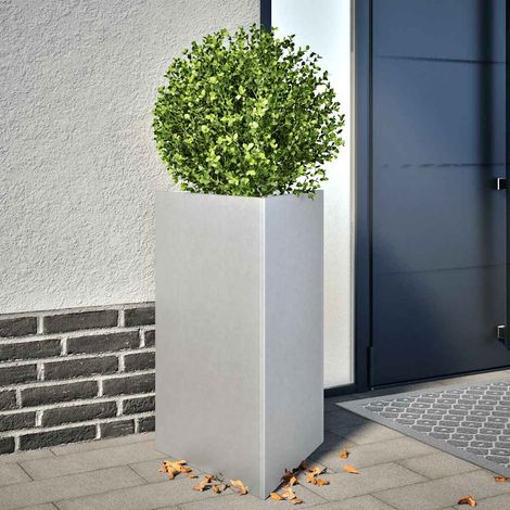 Jardinière triangulaire en acier galvanisé pour jardin et balcon 50 x 43 x 75 cm - PANGIVO (1/5)