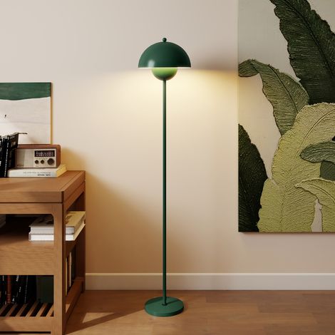 Lampe de sol Ø30x155 cm Vert de salon moderne avec abat-jour à coupelle Douille E27 sans ampoule