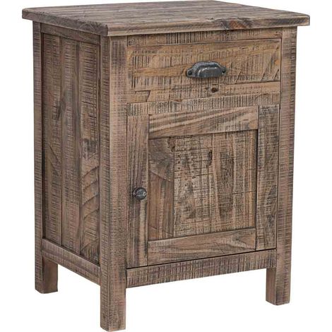 Mesita de noche de madera marrón 50x40x65h cm
