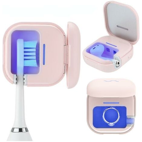 Rosa Etui für die UV-Zahnbürstensterilisation, ideal für Reisen. (1/5)