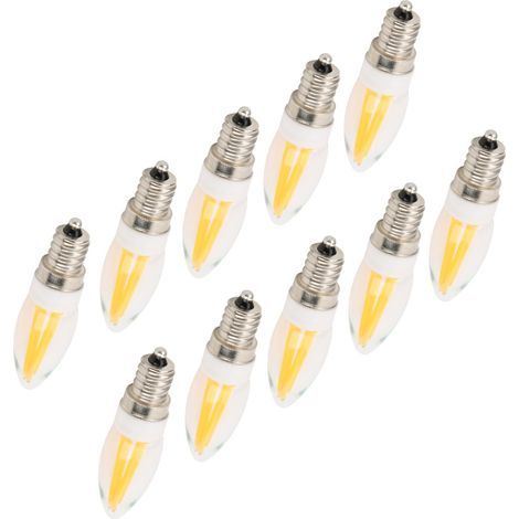 10 E12 Langfadenlampen 3W AC110V warmweiße Deckenleuchterlampen (1/5)