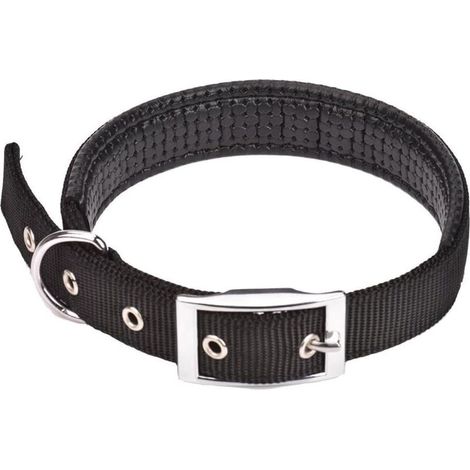 Collier pour Chien,Comfy Dog Collar Collier de Chien réglable avec Boucle Facile Fort Nylon rembourré Chiot Chien Collier pour Animaux de Compagnie,Cou 1.5cm45cm( noir) (1/4)