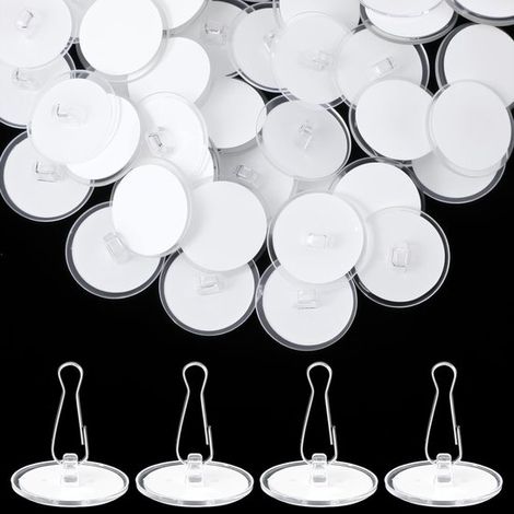 Paquete de 50 ganchos autoadhesivos para techo，ganchos adhesivos sin perforación，clips para mástil de bandera，ganchos decorativos para techo，2 cm (1/5)