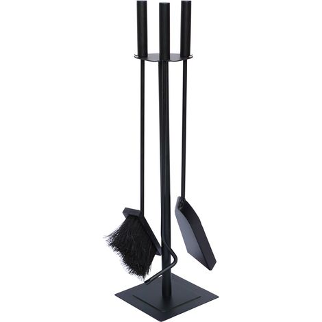 Malham Contemporary Fireside Companion Tool Set, Black, Steel