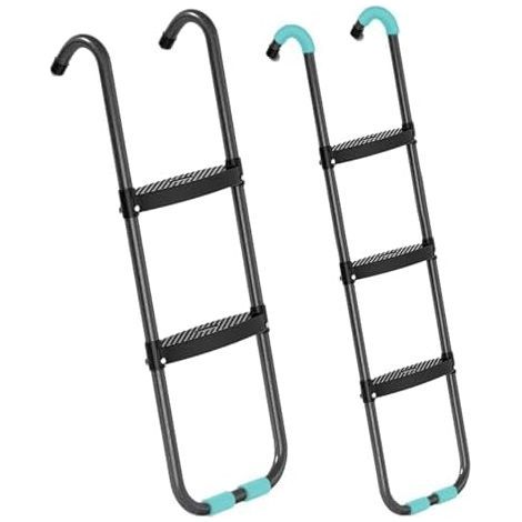 Échelle De Trampoline, Escalier 2 Marches/3 Marches pour Universelle en Acier Trampoline Jardin Extérieur avec Larges Antidérapantes B: Three-step ladder -